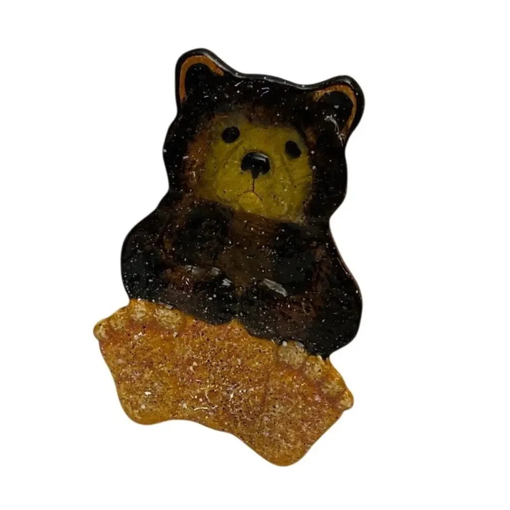 Vintage Julie Ueland Bear Spoon Rest Country Decor Rustic Cabin Splatter Art